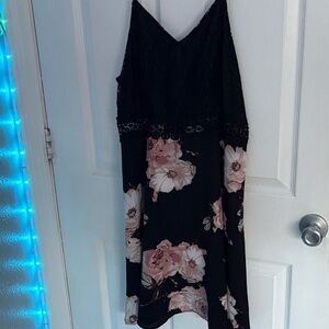 Floral Lace Black Dress